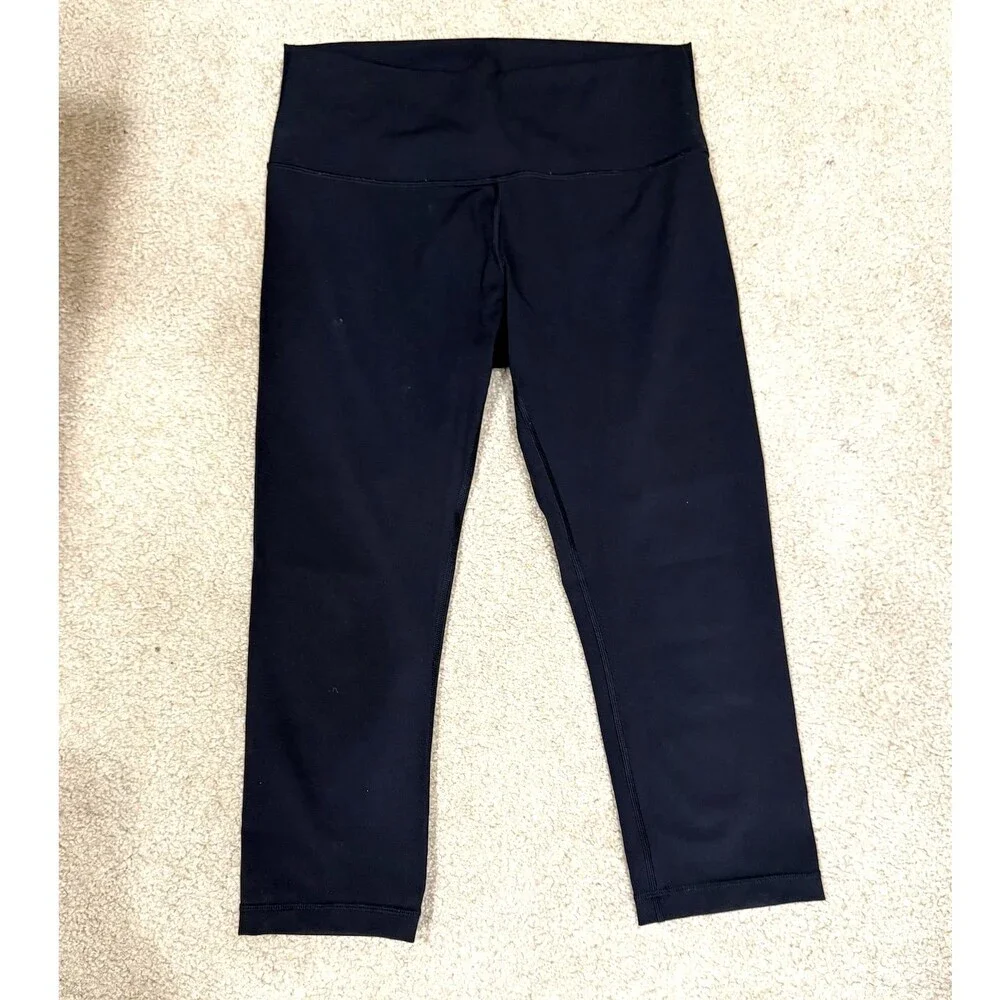 Lululemon Align Womens 10 Black Crop Leggings Yoga Workout Athletic Pants 21